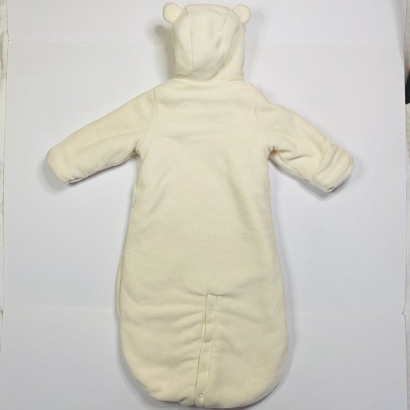 Baby Gap Ivory Fleece and Sherpa lined Bunting Suit Size 6-12 months - Picture 2 of 6